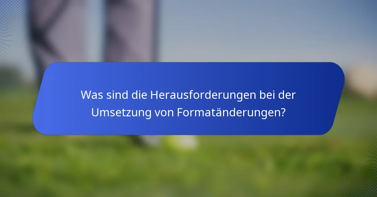 Was sind die Herausforderungen bei der Umsetzung von Formatänderungen?