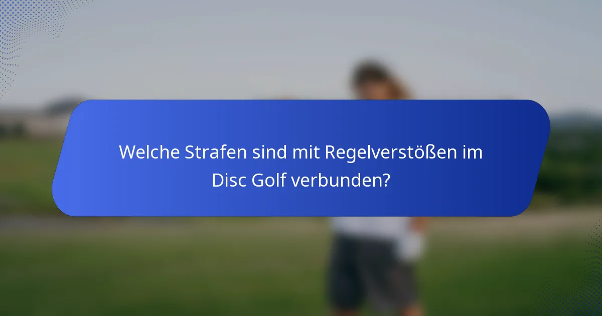Welche Strafen sind mit Regelverstößen im Disc Golf verbunden?