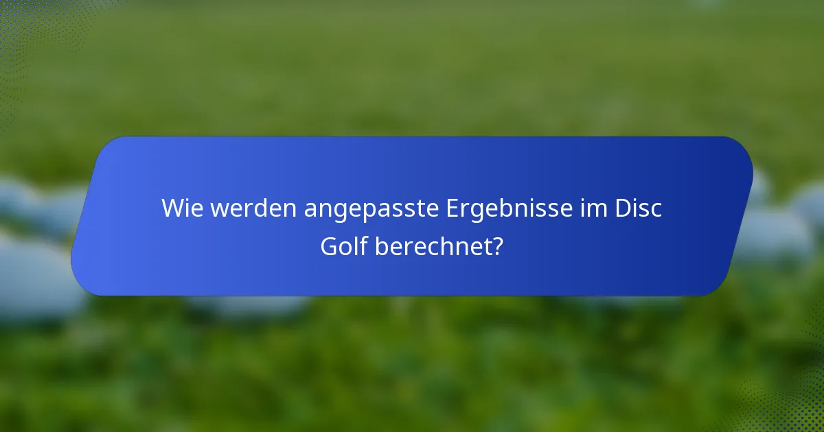 Wie werden angepasste Ergebnisse im Disc Golf berechnet?